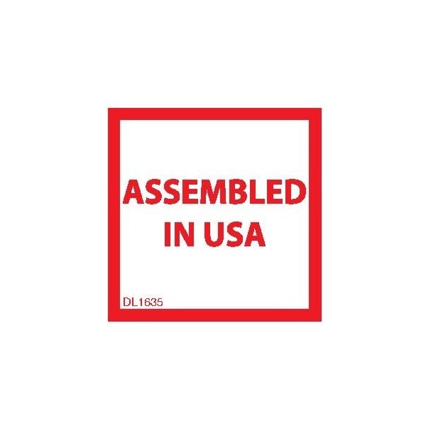 Decker Tape Products Label, DL1635, ASSEMBLED IN USA, 1" X 1" DL1635 - main